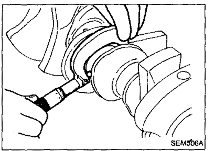 A micrometer measuring the outer diameter 'Dp' of a crankshaft pin journal.
