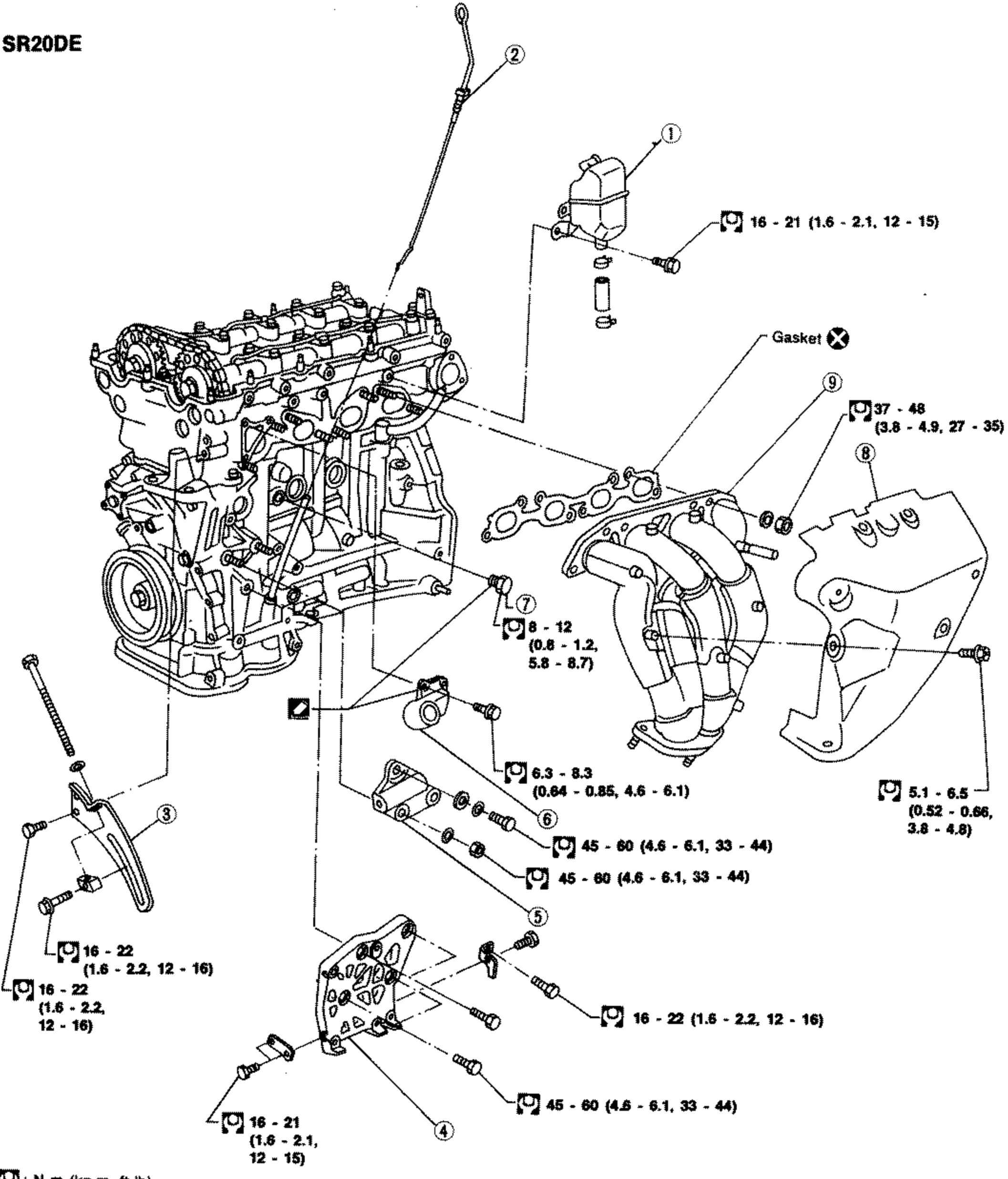 OUTER COMPONENT PARTS - SR20DE