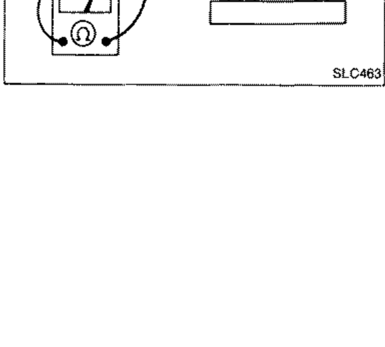 Thermoswitch suspended with a thermometer in a beaker of water heated on a burner, with leads connected to an ohmmeter/circuit tester to check switch operation by temperature.