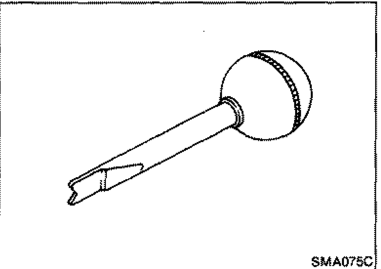 Illustration of an idle adjusting screwdriver tool used for adjusting the idle adjusting screw.