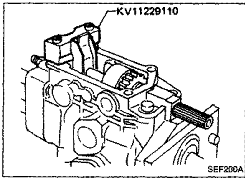 Tool KV11229110 set on the injection pump as shown. Callout label reads 'KV11229110'.